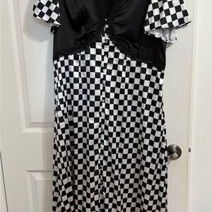 Dressed in LALA Black and White Checkered Maxi Dress